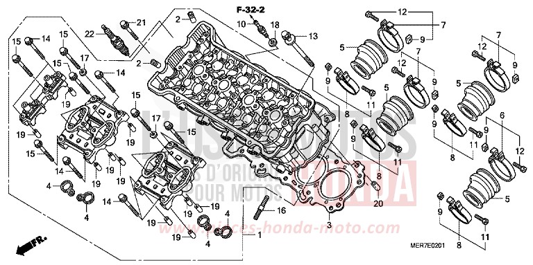 ZYLINDERKOPF (CBF600S8/SA8/N8/NA8) von CBF600N ABS PEARL SIENA RED (R320) von 2008